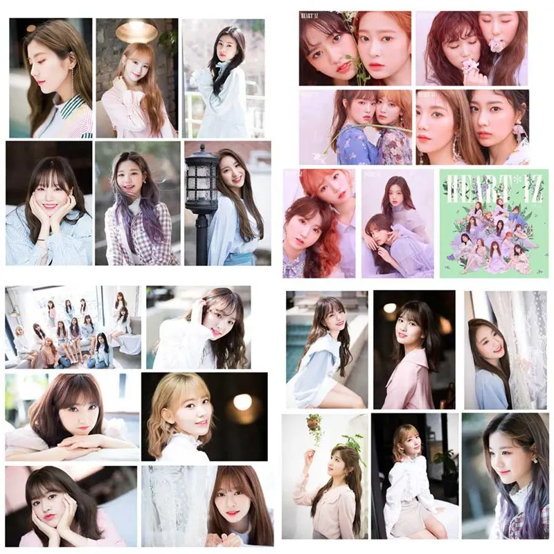

25Pcs/Set IZONE Heart*IZ New Album Photo Card Set Photocards PVC Crystal Card Stickers For Bus Student Card