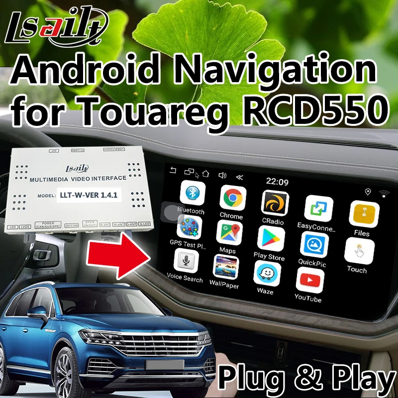 Plug& Play Видео Интерфейс Android навигация для 2010- Volkswagen Touareg RCD550 с Mirrorlink онлайн карта wifi