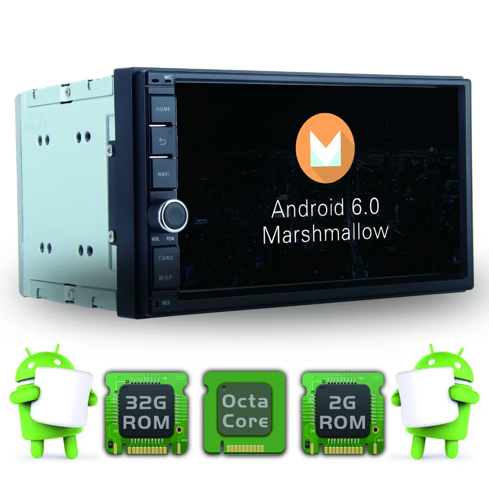 Dasaita 2 DIN Android 6.0 Auto Radio Octa Core 7 Inch Universal Car NO DVD Player GPS Stereo Audio Head Unit Support DAB DVR OBD