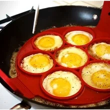 Флип блинница для завтрака, креативная антипригарная сковорода, омлет для яиц, инструменты, силиконовая форма для торта с семью отверстиями, инструмент для яиц, Лидер продаж