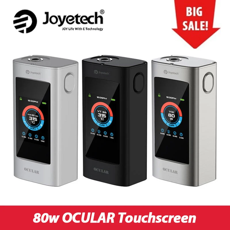 Распродажа линза Joyetech сенсорный экран TC Mod батарея 5000 мАч 80 Вт большой сенсорный экран 2 Гб памяти Vape Box Mod Vs Eleaf Ipower