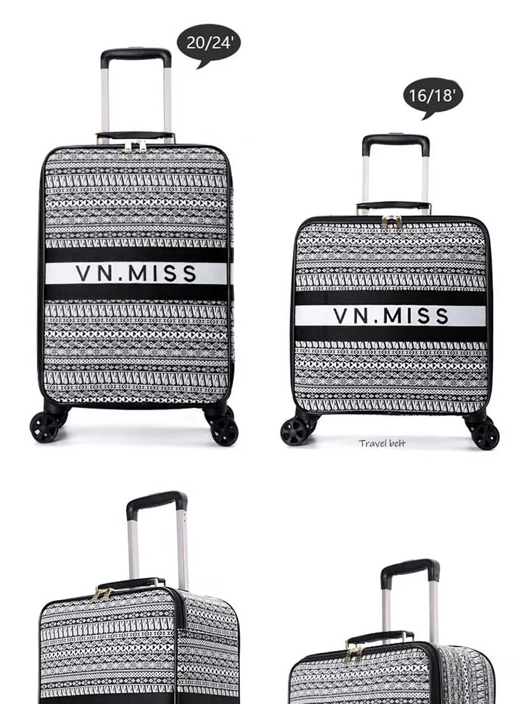 Путешествия пояс классический бренд Rolling Чемодан и handbagSpinner Женские Ретро холщовые дорожные сумки стильный чемодан колеса