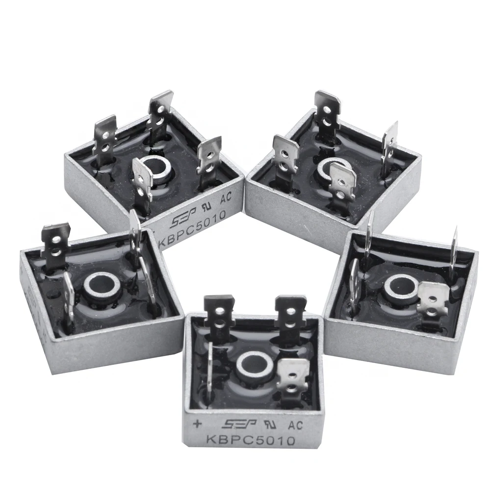 

5 x KBPC5010 1000V 50A Metal Case 4 Pin Single Phase Diode Bridge Rectifier #Aug.26