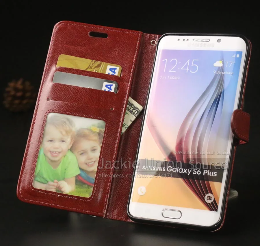 Кожаный чехол-бумажник для samsung Galaxy S6 Edge Plus G9280, флип-чехол для телефона с подставкой, держатель для карт, чехол для samsung S6edge Plus