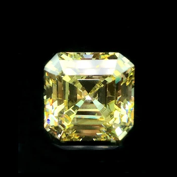 

Fashion rarity square-shape step cut light yellow cubic zirconia beads fancy vivid yellow stones for jewelry making CZ DIY