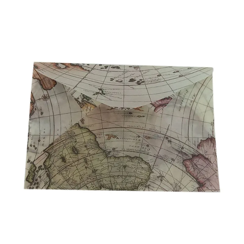 

50pcs/lot Kawaii Vintage Sulfuric Acid Paper Envelope For Kids Postcard Festival Card Gift School Supplies