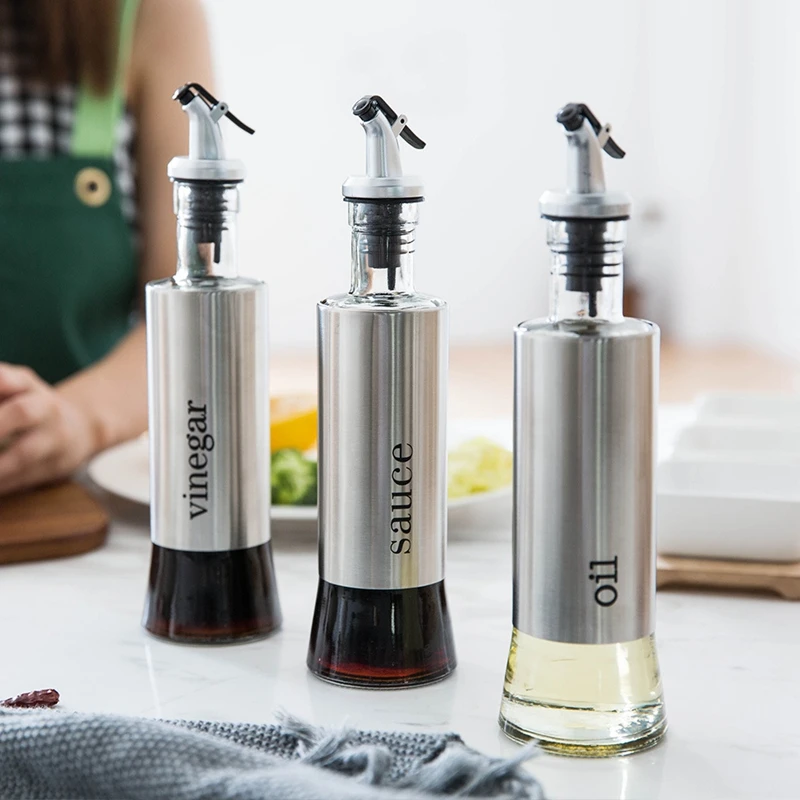 Unibird 300ML Stainless Steel Kitchen Oil Bottle with Funnel Leak proof