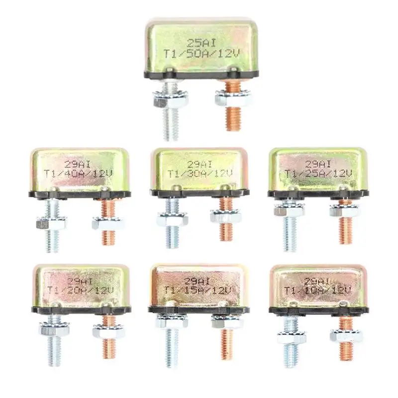 

DC 12V 10A/15A/20A/25A/30A/40A/50A Auto Reset Metal Circuit Breaker Circuit Breaker for Dual Battery Car Solar Boat Accessories