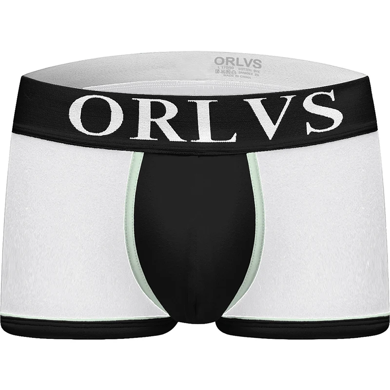 ORLVS Брендовые мужские боксеры, мужское белье для геев, cueca tanga ropa interior hombre, боксеры homme calzoncillo, боксеры para hombre, боксеры - Цвет: OR10-white