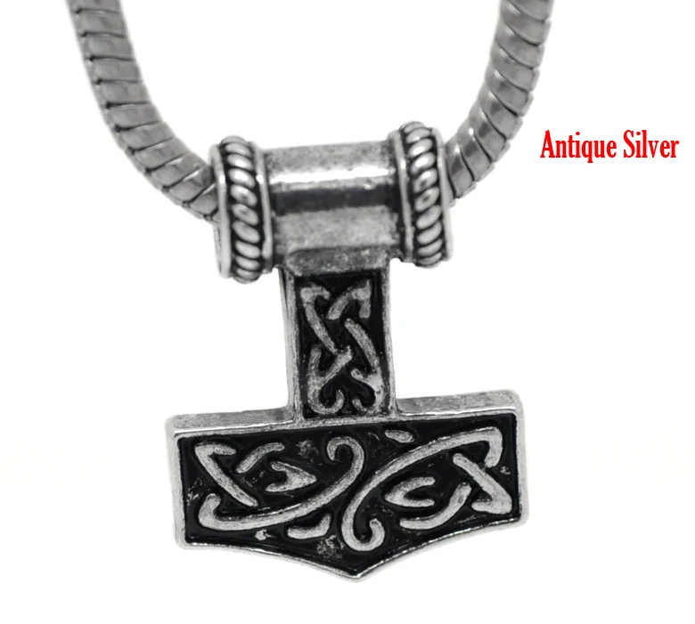 

DoreenBeads New Jewelry 10PCs Zinc Alloy antique silver Thors Hammer Charm Beads 27x21mm(1 1/8"x7/8"), Hole: 4.8mm