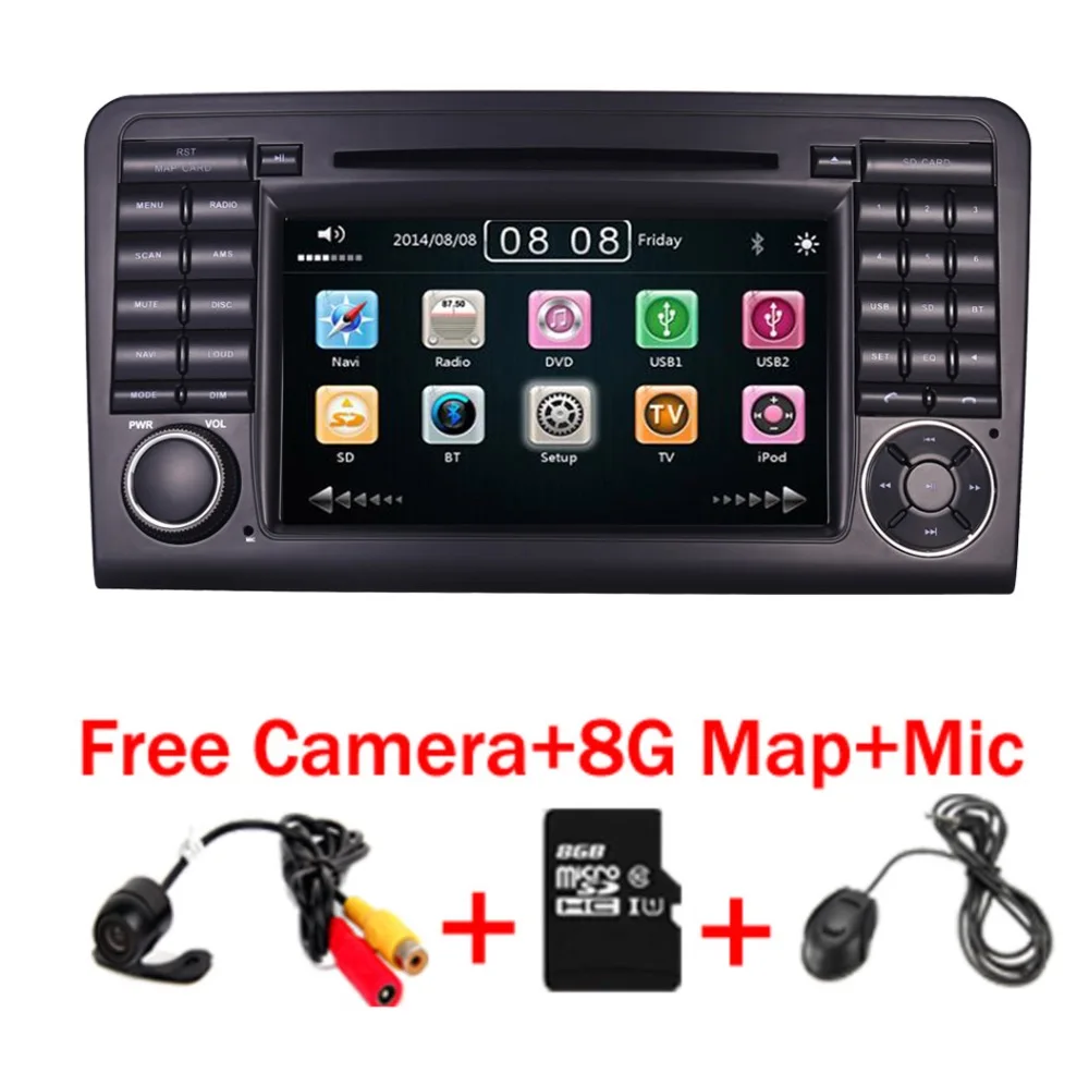 7-дюймовый сенсорный экран 2 din автомобильный dvd-плеер для Mercedes Benz ML GL CLASS W164 ML350 ML500