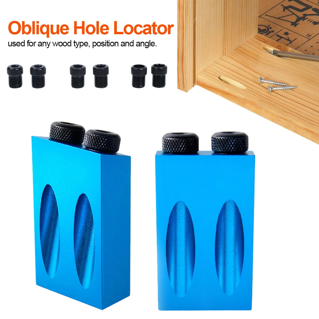 

6/8/10mm Angle Drill Guide Set Hole Puncher Locator Jig Drill Bit Set Woodworking Pocket Hole Jig Kit For DIY Carpentry Tools