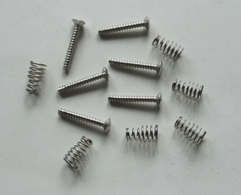 6x Single Coil Pickup Mounting Screws and Springs Chromesingle coil