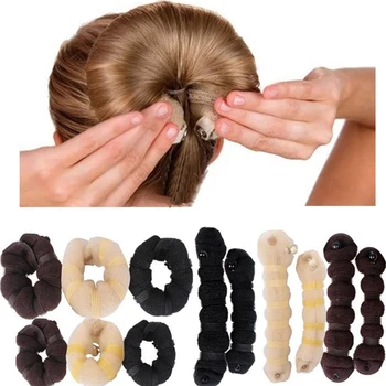 

Fashion 1Pc/2Pcs Women Magic Foam Sponge Hair Styling Hairdisk Hair Tool Nylon Hair Accessories 3 Colors 2 Sizes