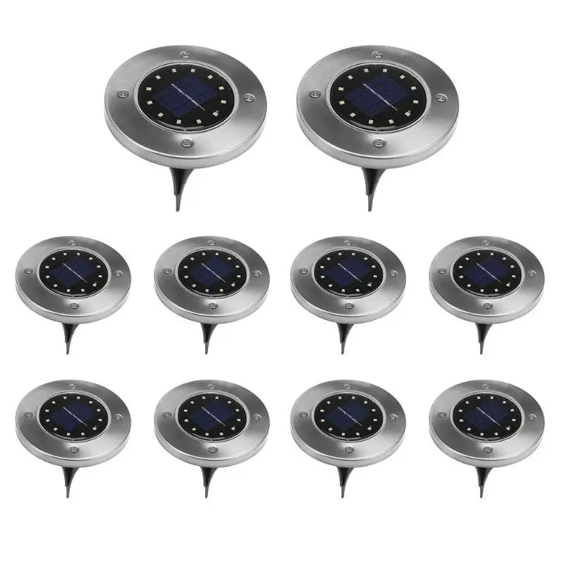 

12 LED Solar Buried White Light Waterproof Underground Lamp Path Way Garden Decor for Lawn Pond Pool Path Yard Driveway