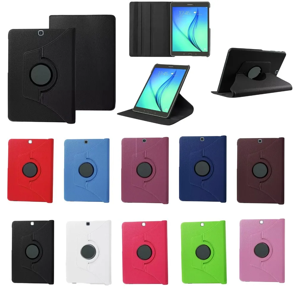 

PU Leather 360 Rotating Smart Cover Folio Stand Tablet Case Cover for Samsung Galaxy Tab S2 9.7" SM-T810 T815 w/Stylus Pen