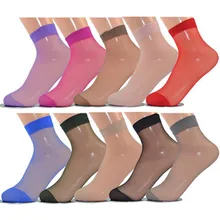 Летние блестящие носки для девочек, прозрачные шелковые кружевные носки с блестками, женские эластичные короткие носки