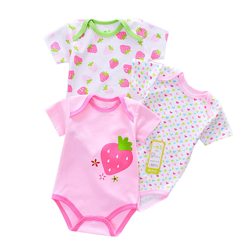 3 pcslot Baby Bodysuits 2017 Wholesale Newborn Baby Girls & Boy Cotton Giraffe Pattern 0-12 M Summer Baby Clothing (1)