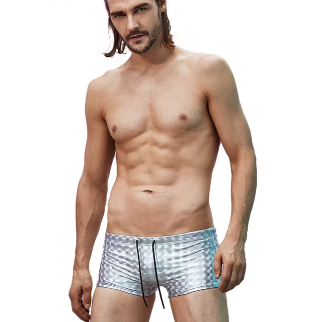Special Offers new swiming trunks men swimwear boxer beach shorts 3D printed Men's spa beach shorts bathing Grid nylon stretch swimming trunks Special Offers new swiming trunks men swimwear boxer beach shorts 3D printed Men's spa beach shorts bathing Grid nylon stretch swimming trunks