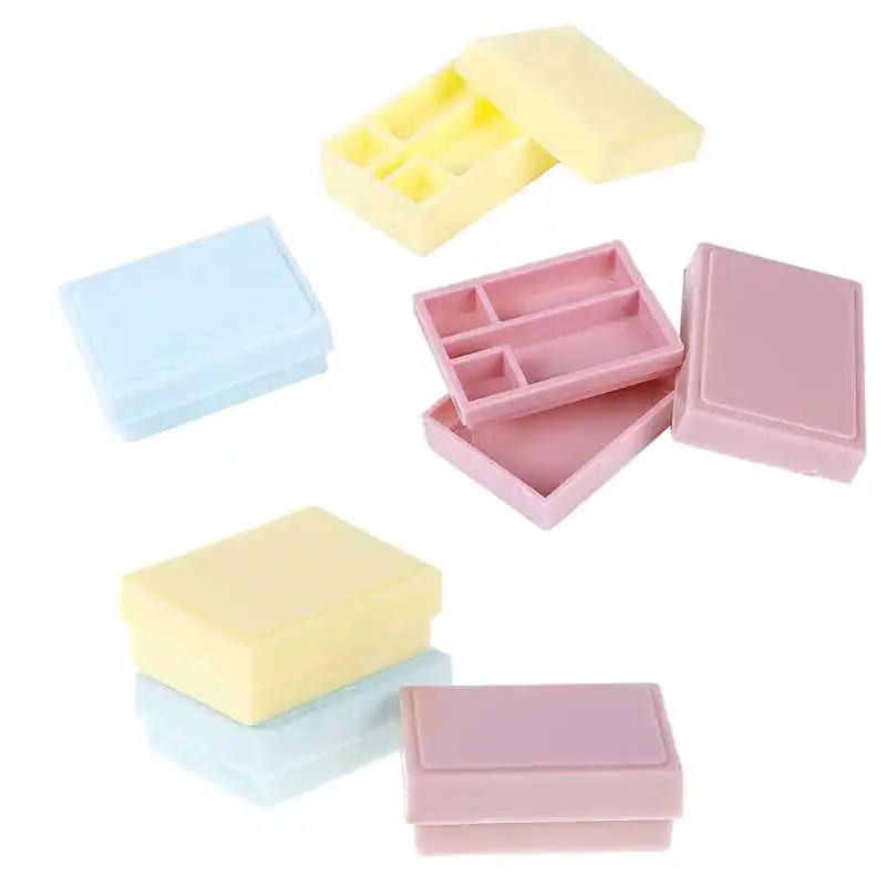 

1PC Doll Accessories Dollhouse Mini Bento Lunch Boxs For Toy Accessorie sDoll Food Container Storage Kitchen Decor Toy