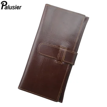 

Men Fashion Crazy Horse Cowhide Wallet Retro Long Genuine Leather Purse Credit Card Holder Cash Slot Clutch Pouch