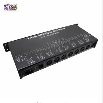 

AC 110V - 220V 8 Channel DMX controller DMX128 DMX amplifier/Splitter/DMX signal repeater/8 output ports DMX signal distributor