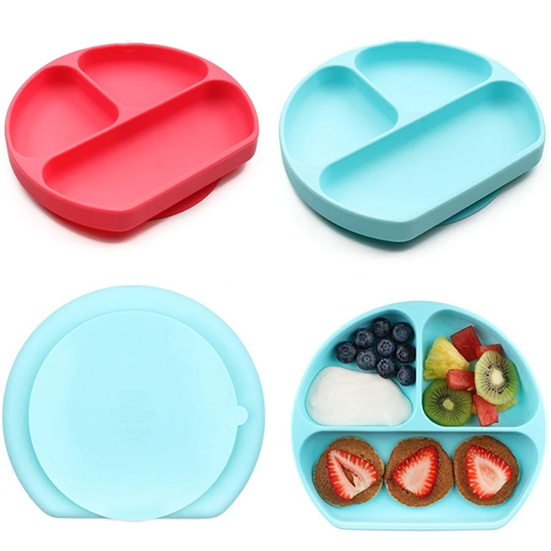 Baby Silicone Plate For Kids With Suction Tableware Children Feeding Anti Slip Bowl BPA Free Infant Dishes Dinnerware MBG0404
