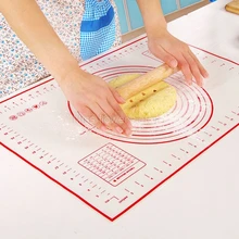 1 шт Анти-скольжения многоразовые противопригарная силиконовая основа миксер для теста раскатка, выпечка коврик на противень