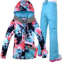 GSOU Снежная Марка Лыжная куртка брюки сноуборд костюм ветрозащитная Водонепроницаемая уличная спортивная одежда для катания на лыжах брюки зимнее пальто