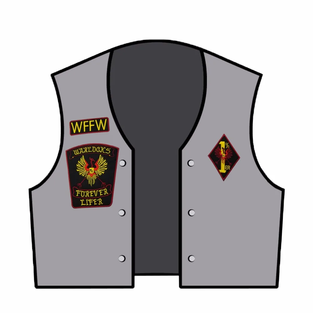 G0434 NEW ARRIVAL WARLOCKS Motorcycle Patch 1% Biker Rider Vest MC Embroidered Patch (5)