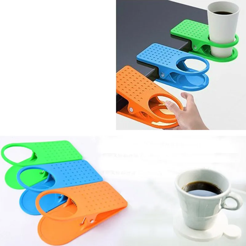 Mrosaa Table Desk Cup Holder Clip Home Office Table Desk Side Drink