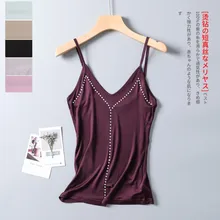 Женские 50% шелк вязать Стразы камзол Топ жилет рубашка регулируемый ремень SG333