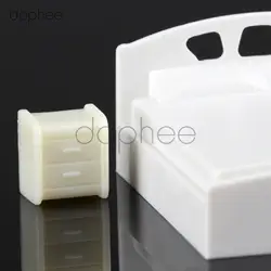 Dophee 20 штук 1: 50 Белый прикроватная тумба модель дом Миниатюрный Мебель Модель комплекты