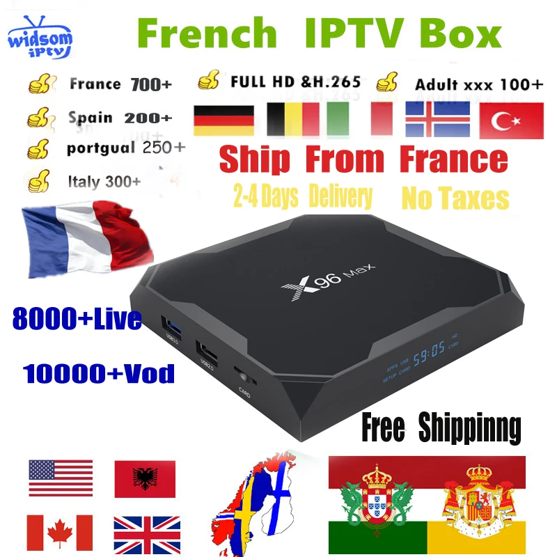 

X96MAX Android Smart TV Box+1year Europe M3U IPTV France UK German Arabic Belgium Sweden French Poland Spain USA Canada Dutch