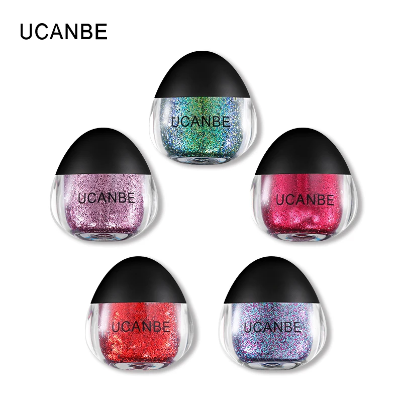 UCANBE Brand Polarized Highlighter Gel Eyeshadow Face Body Glitter Paste Cream Makeup Dimond Shine Hair Paint Cosmetic for Party