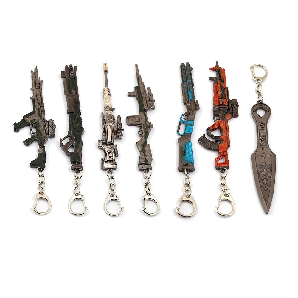 

Game APEX Legends Keychains 12cm Gun Models Metal Pendant Key Chain Evil Spirit Dagger Keyrings Key Holder Men Jewelry llaveros
