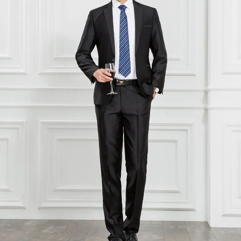 Yufeiyan бренд Бизнес мужские костюмы с брюками Slim Fit Мужские свадебные костюмы мужские черные формальные Однобортный 4XL костюмы Для мужчин