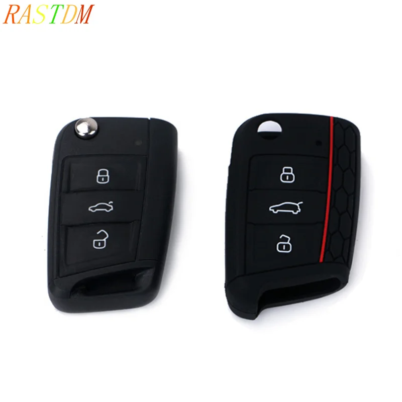 

Car Accessories Key Case Key Bag Key Cover For Volkswagen VW Golf 7 mk7 Skoda Octavia A7 Silicone Key Portect Case car-styling