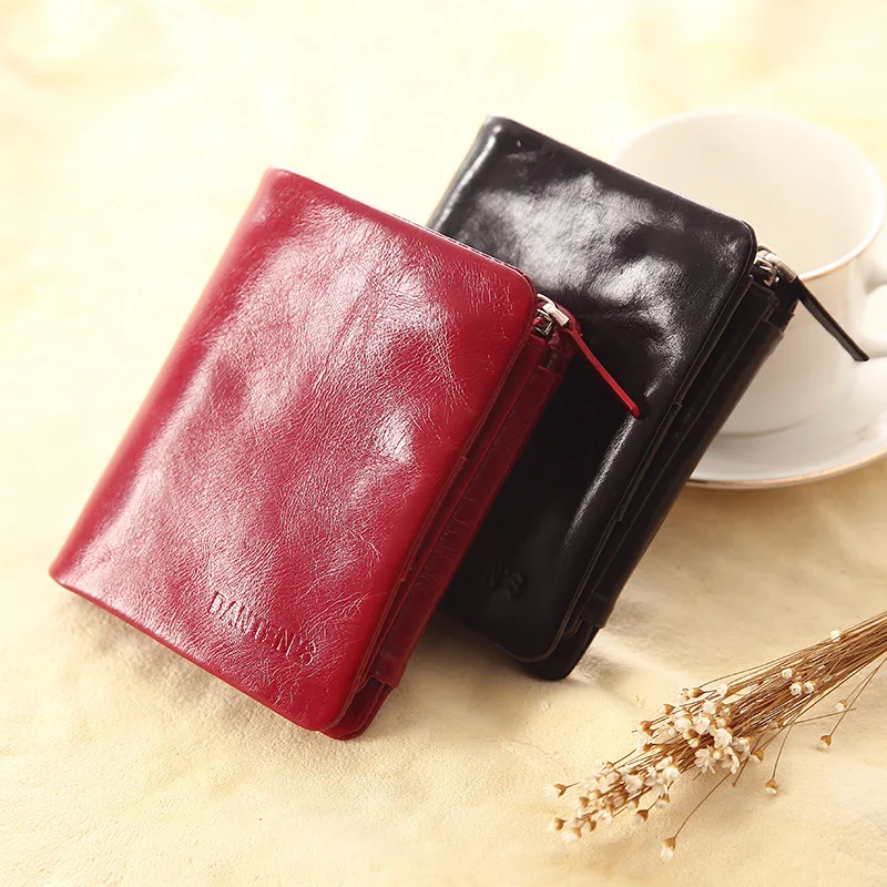 Genuine Leather Women Wallets Ladies Clutch Coin Small Purse Card