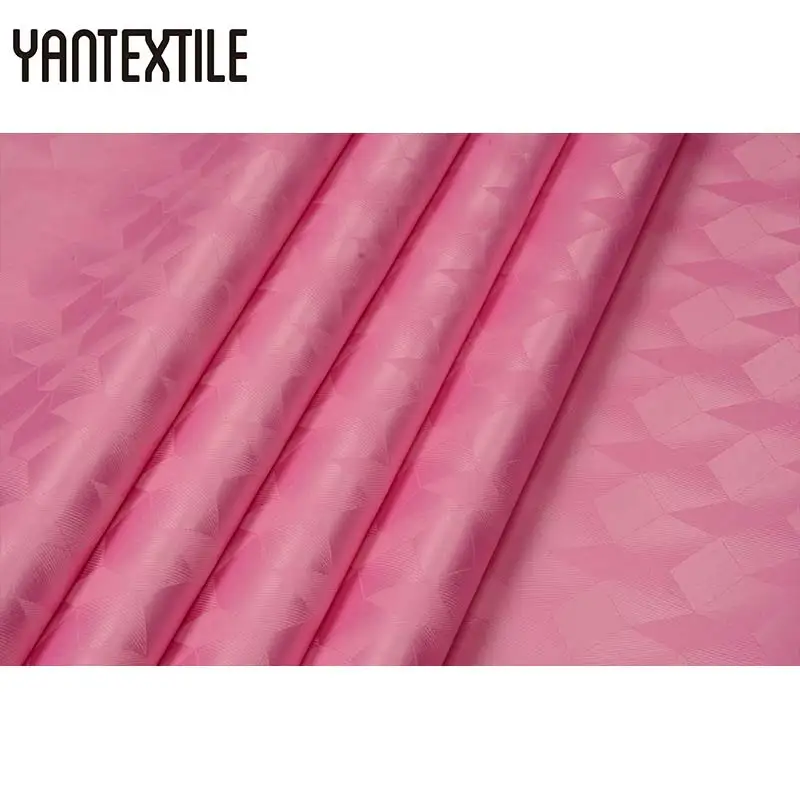 

YANTEXTILE Pink Color Bazin Fabric African Jacquard Damask Getzner Shadda 10 Yards Hot Items Guinea Brocade Fabric Plain Dyed