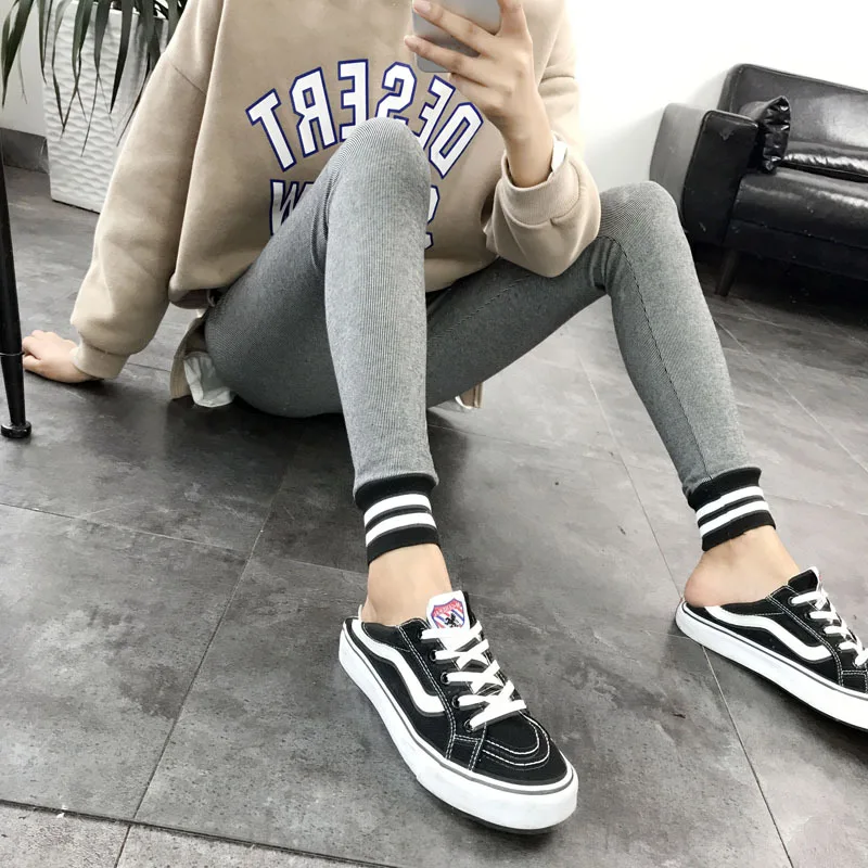 

Chic Thick Joggers Women Striped Drawstring Korean Gym Workout Pant Pantalones Mujer Trousers Women gothic Student Teenager Girl