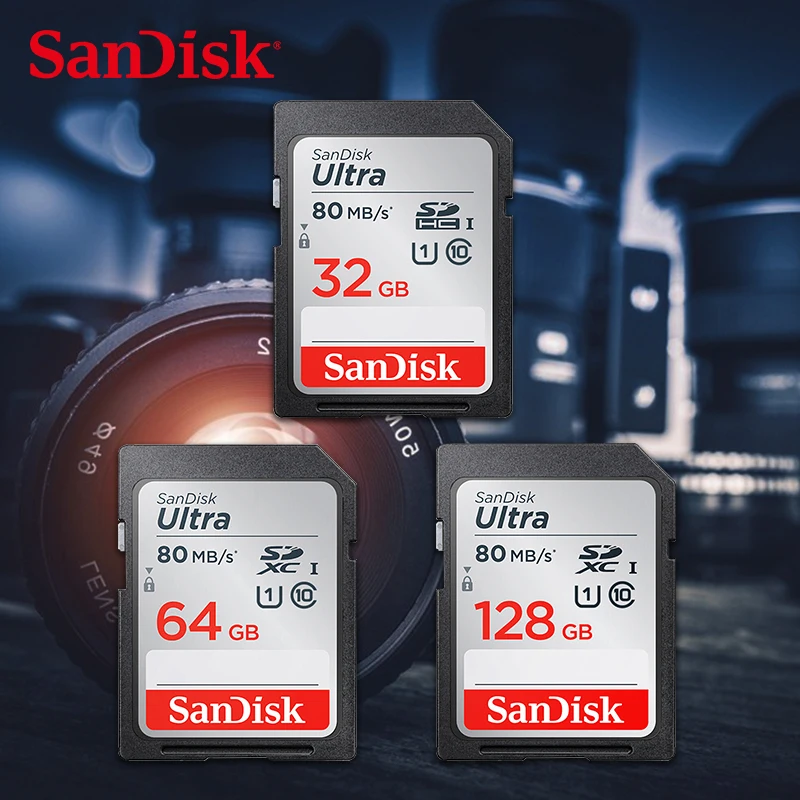 SanDisk SD карта 128 Гб 64 Гб 32 Гб 16 Гб microSDHC SDXC UHS-I карта памяти micro SD карта TF карта 80 МБ/с./с класс 10 U3 для камеры