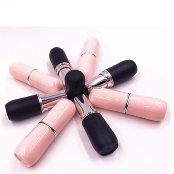 

500Pcs/Lot Lipstick Tube 12.1MM Matt Black pink Color Round Shape Lip Gloss Case DIY Lip Balm Container Cosmetic Tool