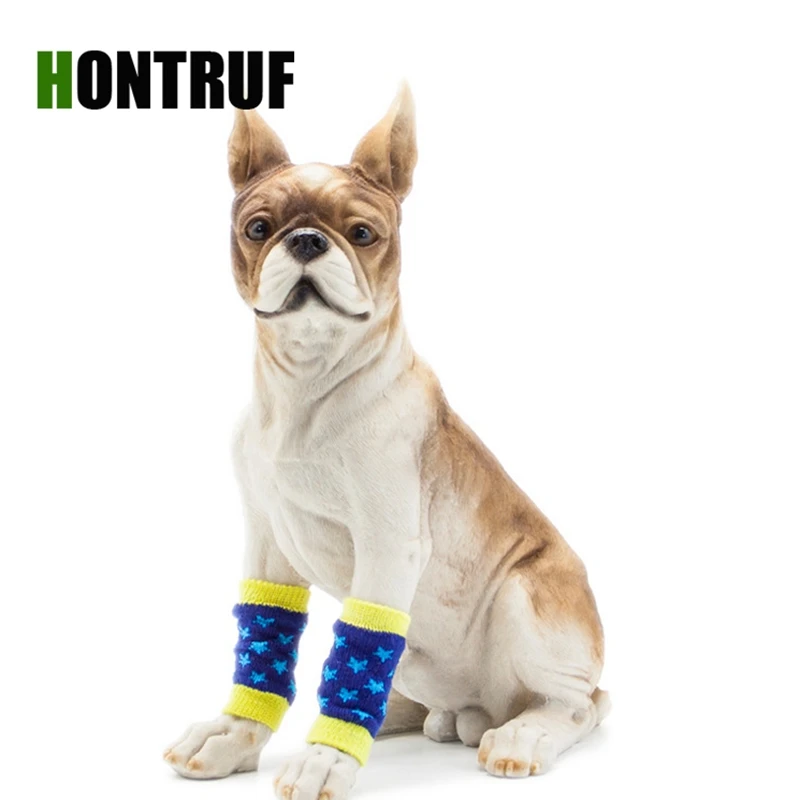 

Pet Print Cute Socks Antifreeze and Warm Legs Joint Protection Set Dog Kneepads Pet Supplies 2 PCS in 1