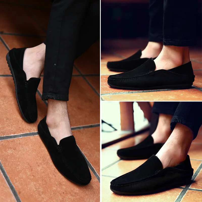 Hot Soft Moccasins Men Loafers Hight Quality Matte leather Peas Shoes Men Flats Driving Moccasins breathable Male Casual Shoes