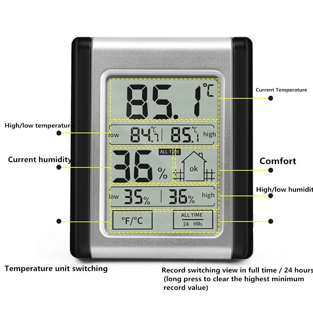 Беспроводной цифровой гигрометр внутренний наружный термометр Монитор влажности с измерителем температуры измеритель влажности для