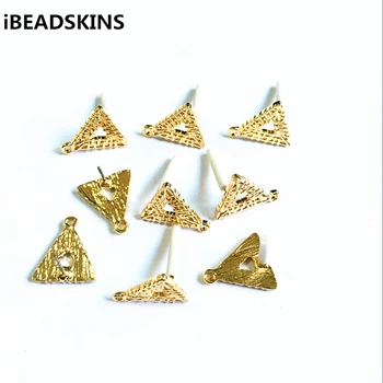 

New arrival! 17x15mm 50pcs/lot gold color triangle shape Zinc alloy earrings base accessories for Earrings DIY ( as shown)