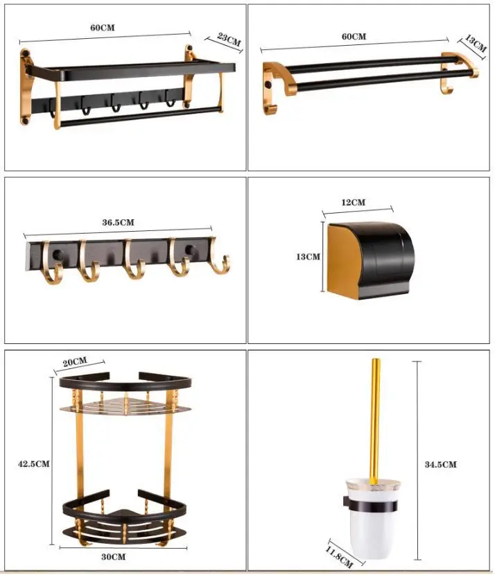 Набор аксессуаров для ванной, черный крючок для халата, вешалка для полотенец, барная полка, держатель для бумаги, держатель для зубной щетки, аксессуары для ванной комнаты