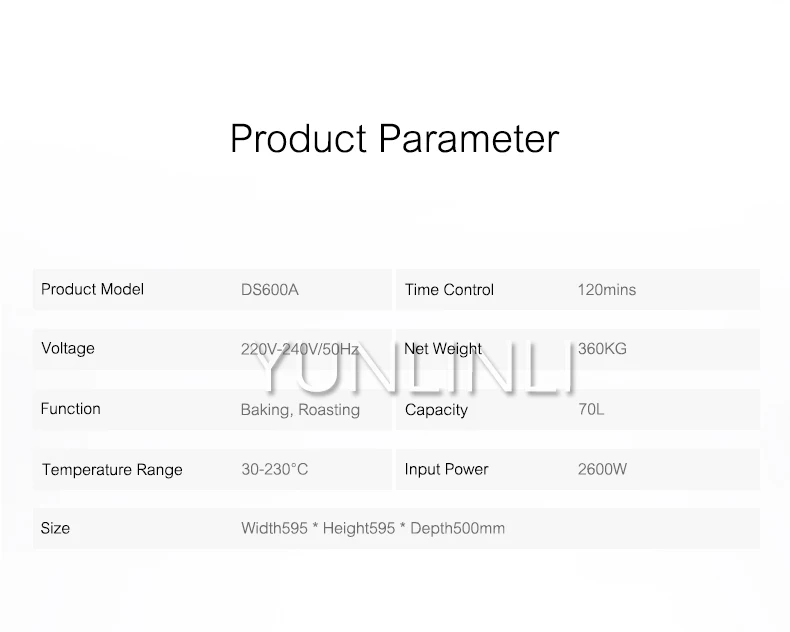 Бытовой Встраиваемый электрический духовой шкаф 70Л Встроенный Электрический пекарь Многофункциональный Электрический духовой шкаф DS600A