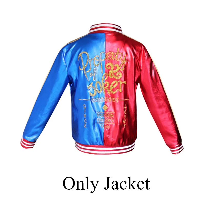 Only Jacket KIGUCOS Харли Квинн костюмы для косплея из аниме отряд самоубийц для взрослых женщин вечерние одежда на Хэллоуин, костюмы куртка рубашка брюки - Цвет: Only Jacket